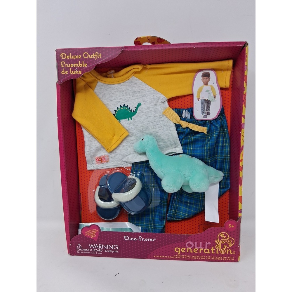 Our Generation 18" Boy Doll Dinosaur Pajama Outfit - Dino-Snores